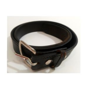 Rustic Black/Silver Leather Belt